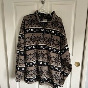 Unisex Black and Brown fleece quarter zip